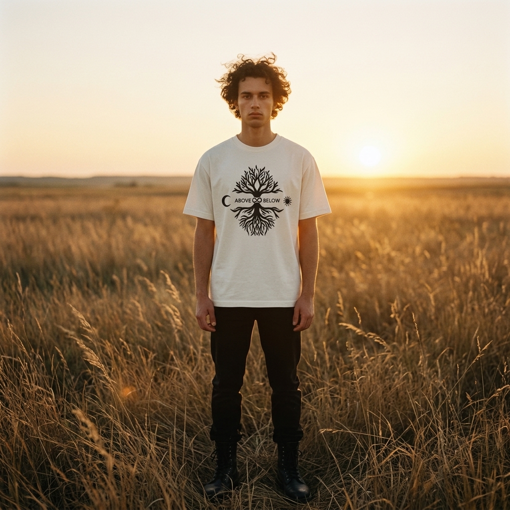 Camiseta Above Below — Off-White